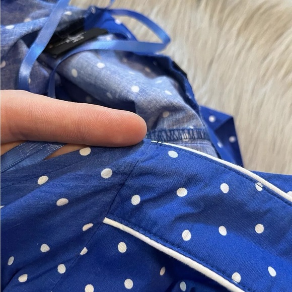 Hell Bunny Vixen Blue White Polka Dot Halter Swing Dress Size Large - Picture 16 of 16
